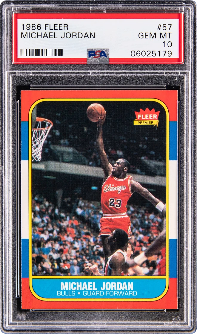 1986 Fleer Michael Jordan rookie #57, PSA 10.